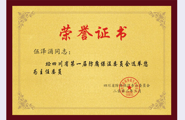 第一届防腐保温委员会主任委员